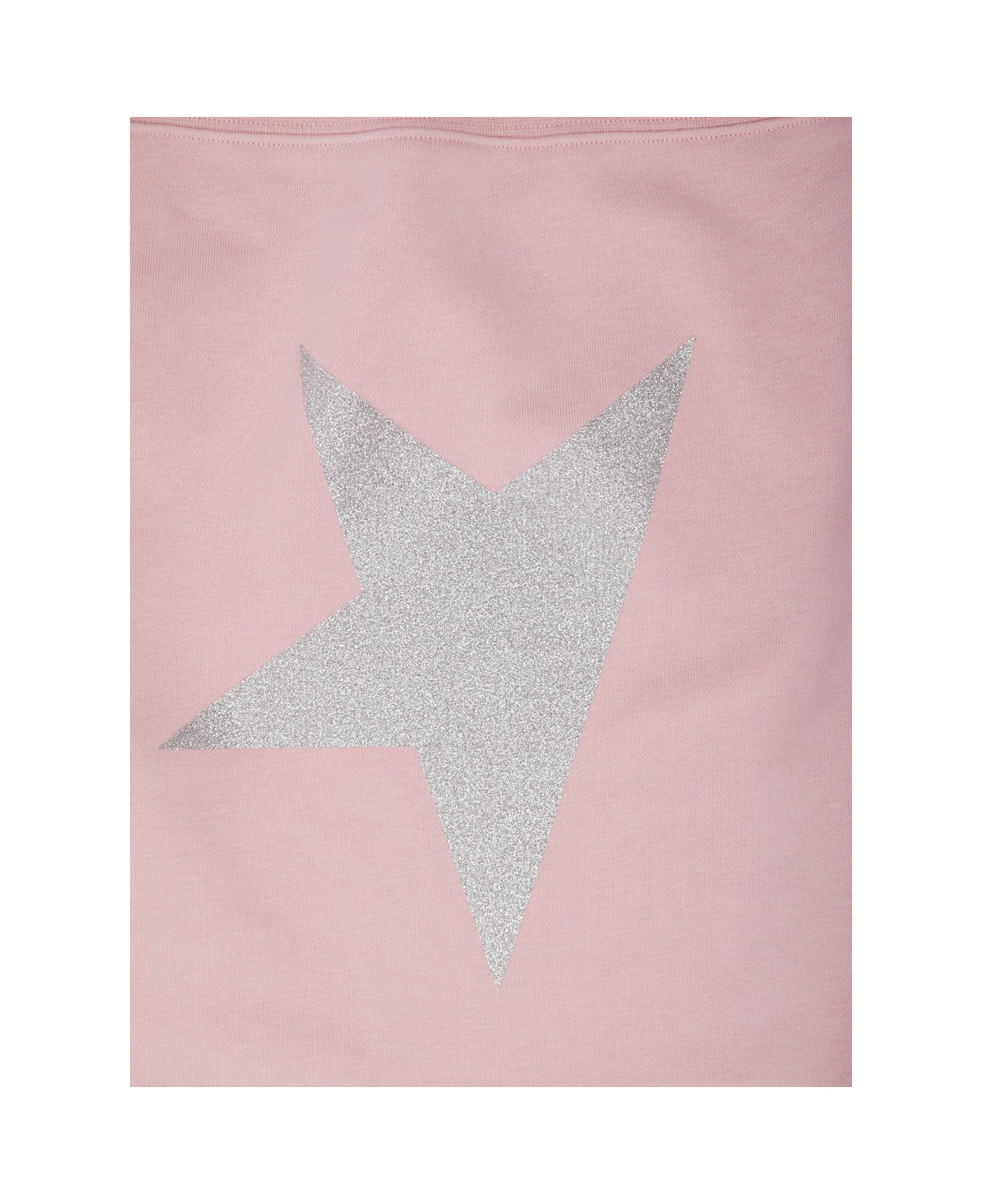 Golden Goose Pink Sweatshirt With Glittered Maxi Logo Print On The Front And Logo Lettering On The Rear In Cotton Blend Girl - Pink