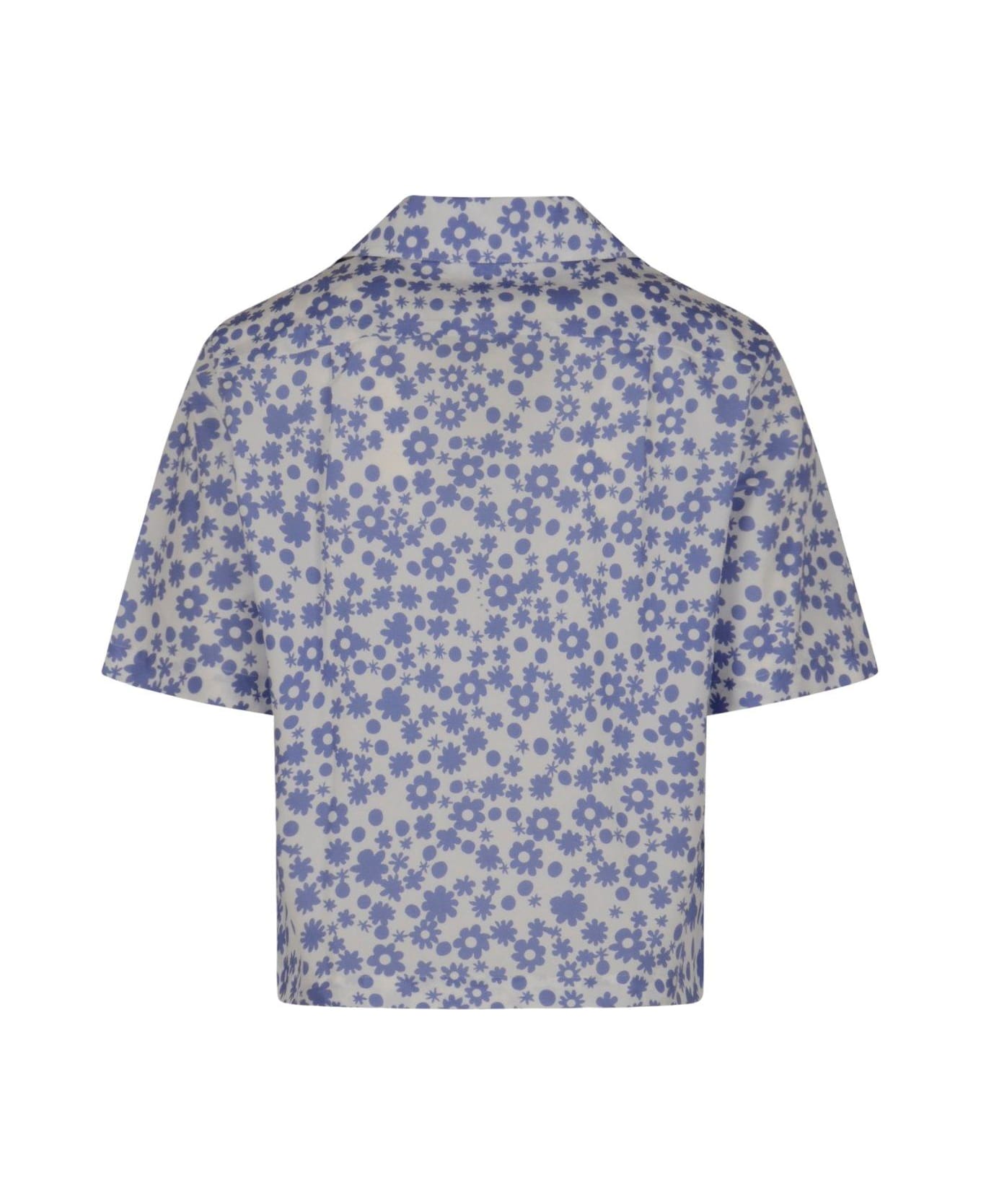 Marni Poplin Bowling Shirt - Blue
