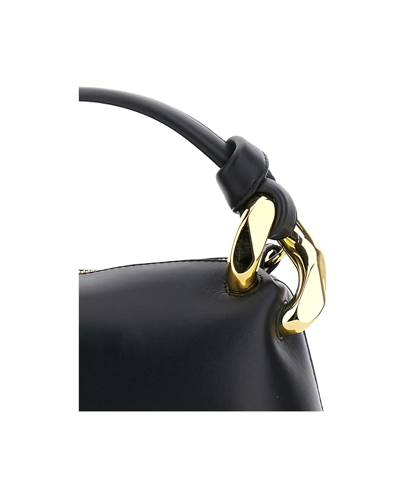 J.W. Anderson 
corner Small
 Black Handbag With Metallic Knot Detail In Leather Woman - Black