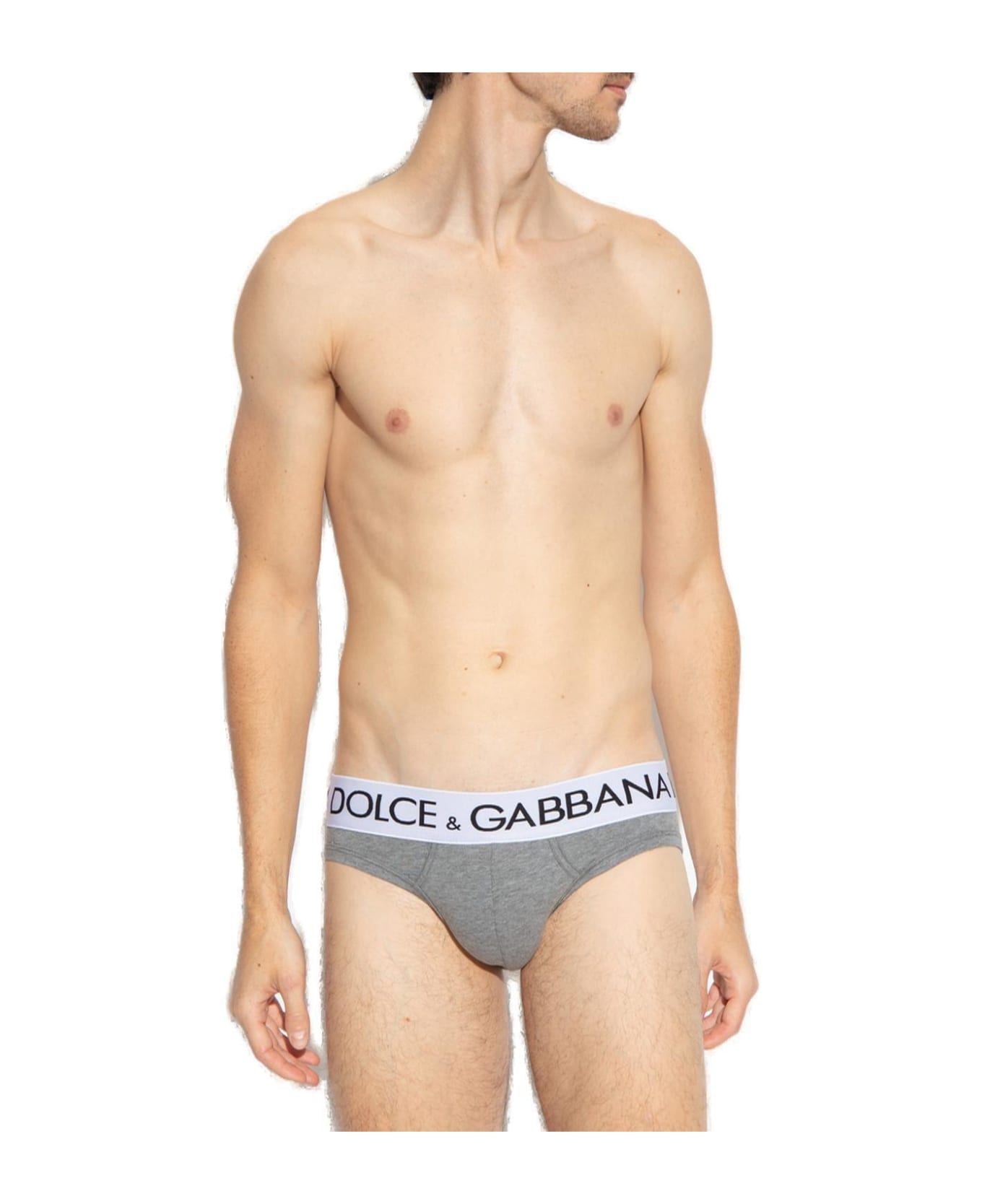 Dolce & Gabbana Two Way Stretched Mid-rise Briefs - MELANGE GREY