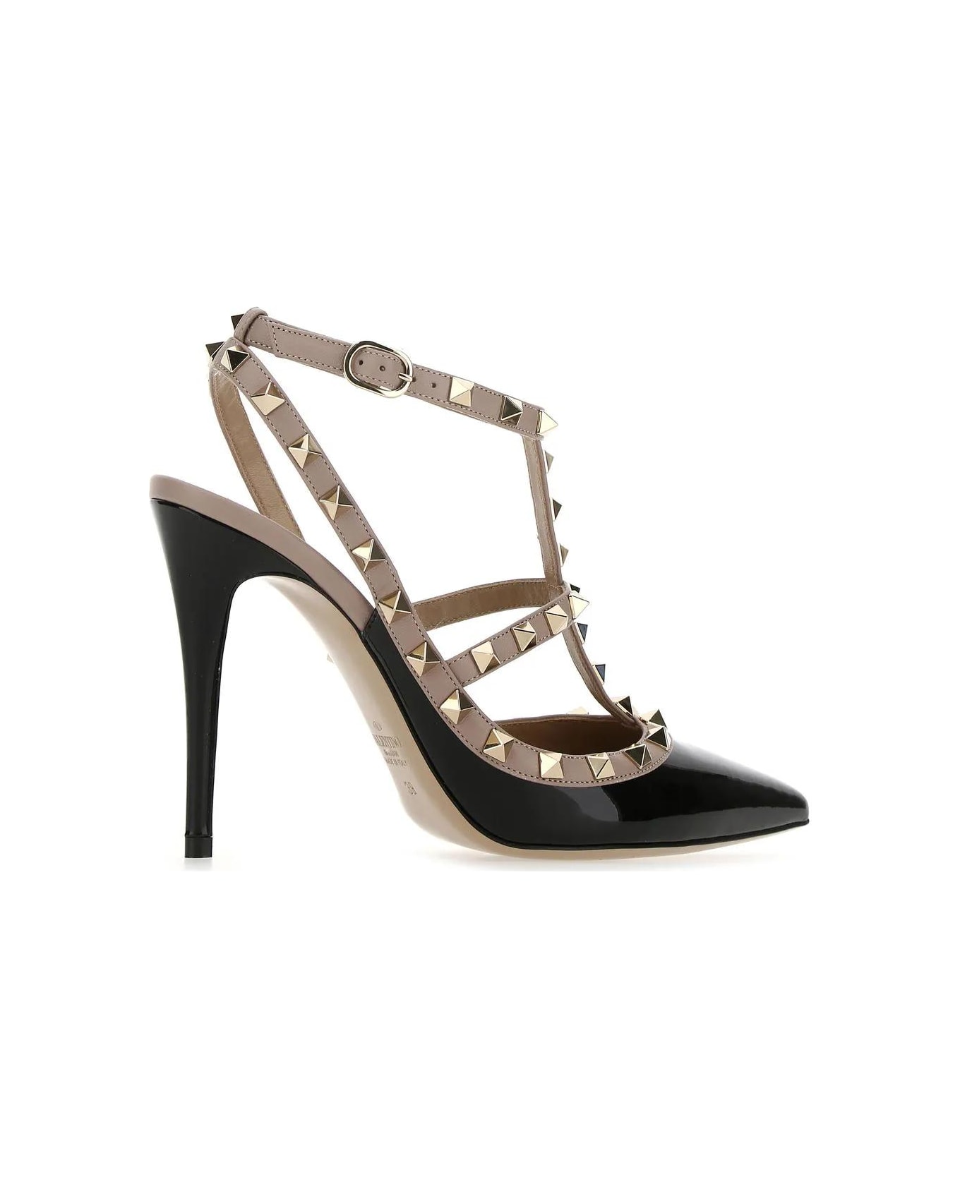 Valentino Garavani Two-tone Leather Rockstud Pumps - Black