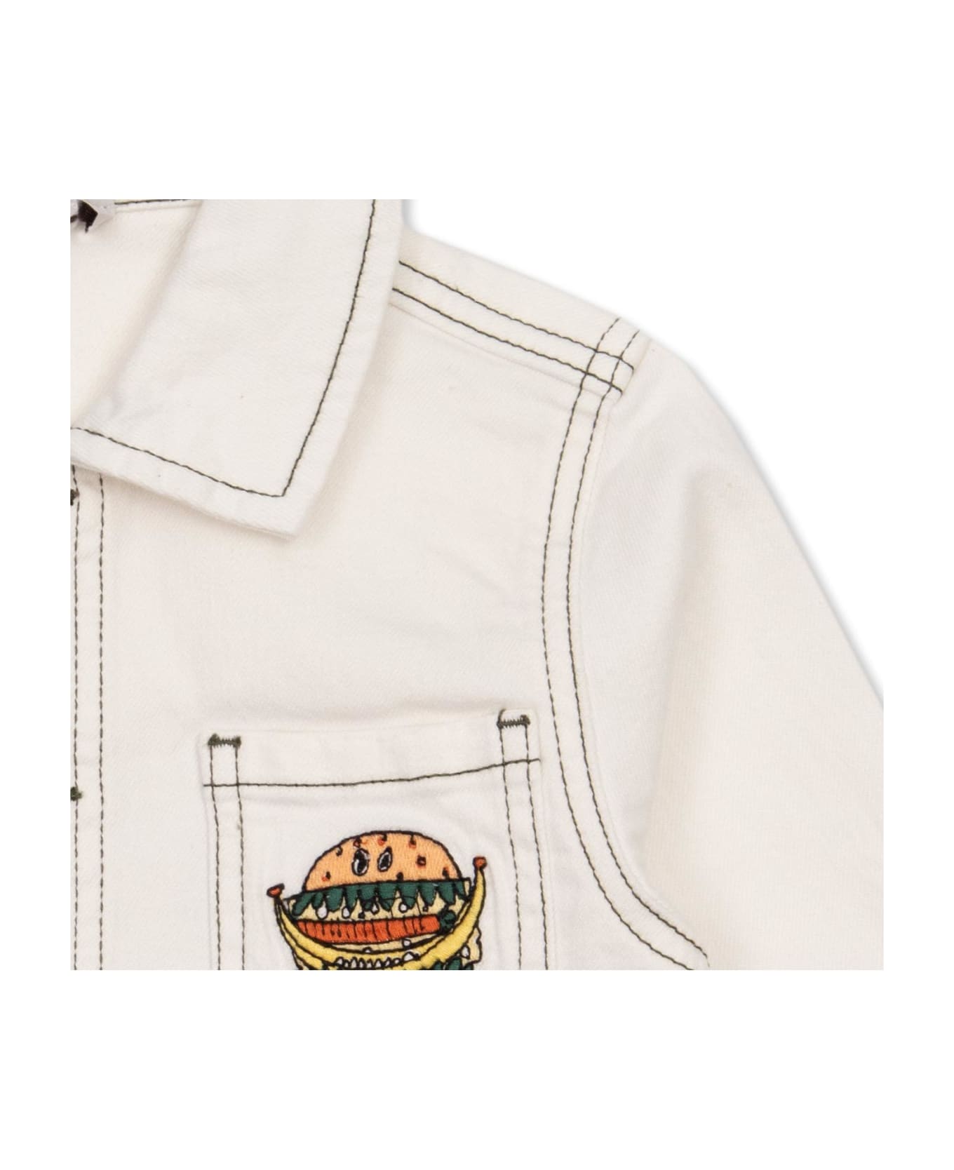 Stella McCartney Kids Jacket In Organic Cotton - Avorio コート＆ジャケット