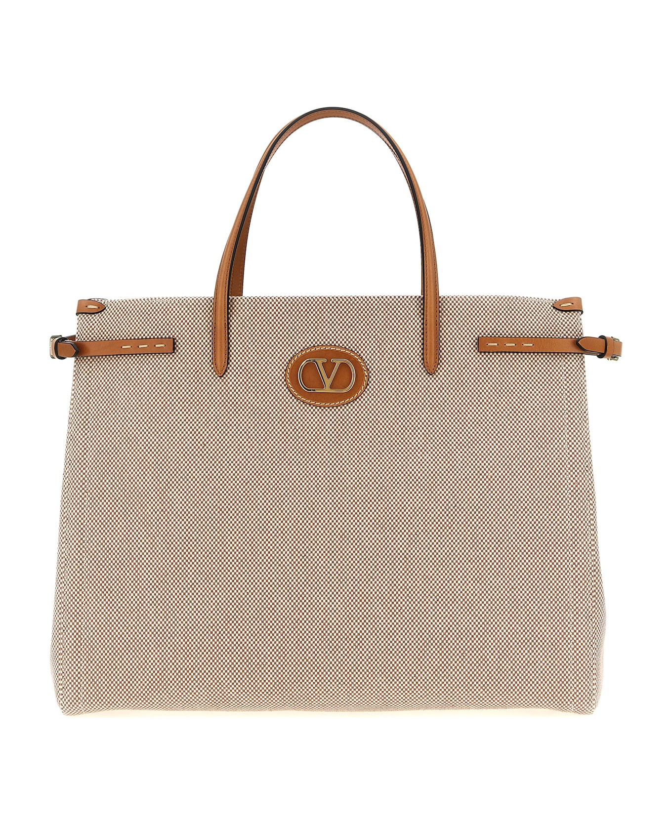 Valentino Garavani 'antibes' Big Shopping Bag - Beige
