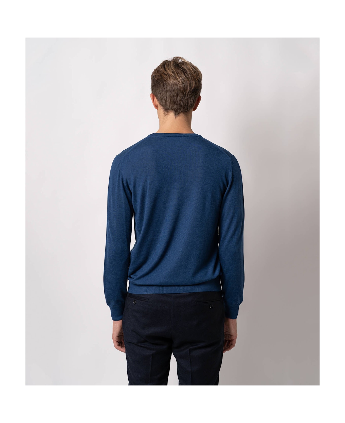 Larusmiani V-neck Sweater Pullman Sweater - Blue