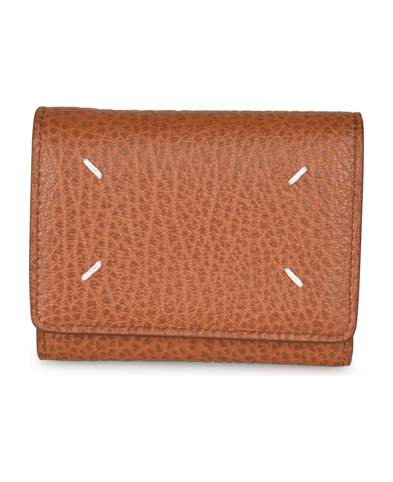 Maison Margiela Logo Embroidered Snap Button Wallet - Leather