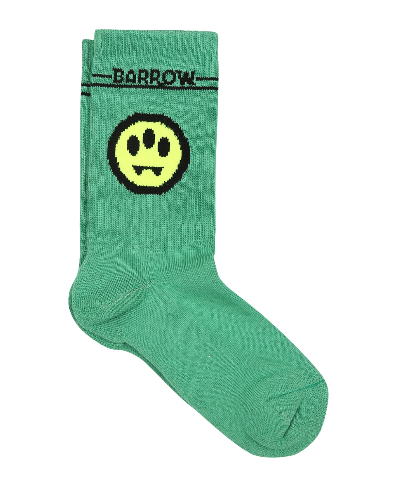 Barrow Green Socks For Kids With Logo And Smiley - Verde