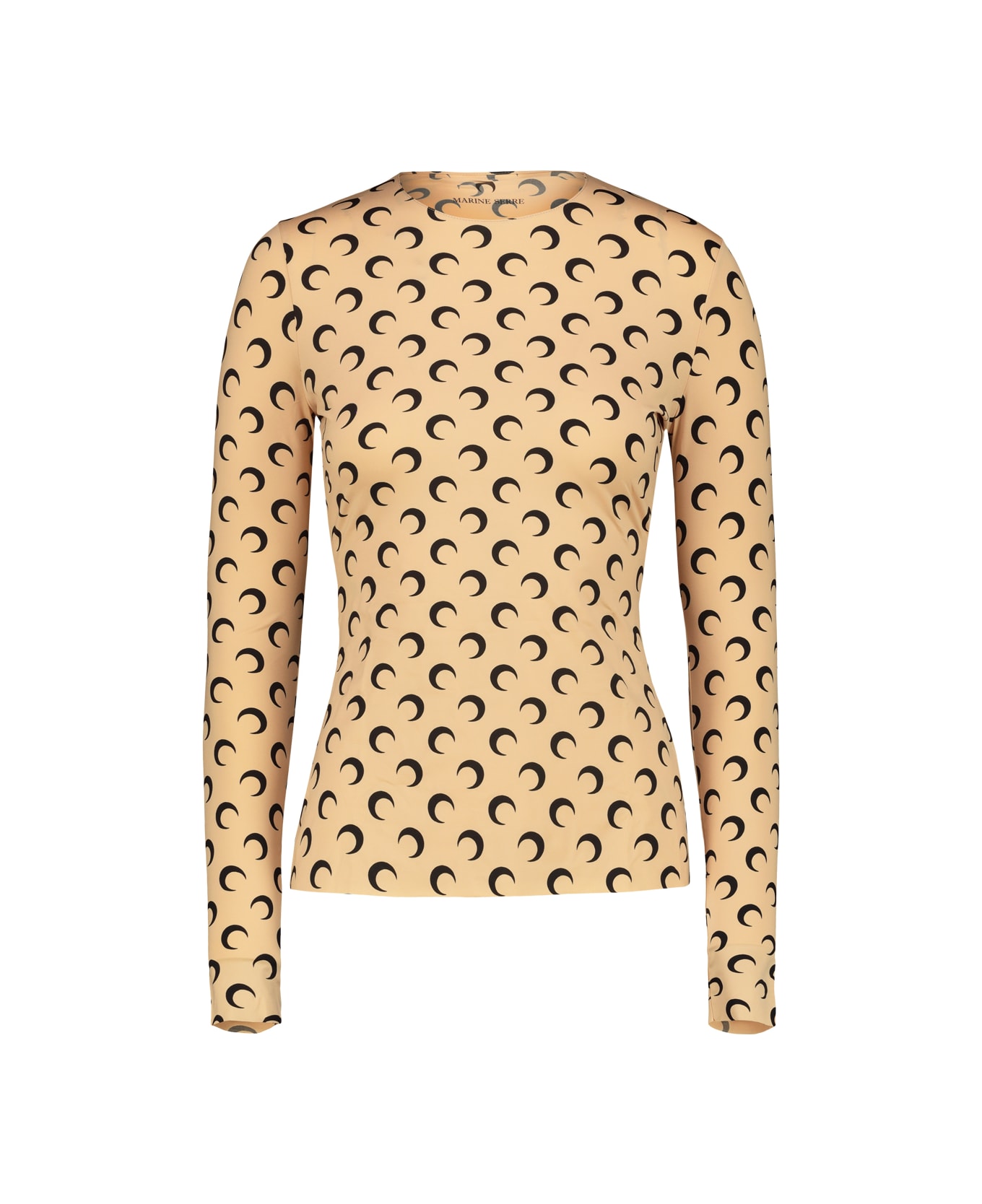 Marine Serre Crewneck Ls Top - Tan