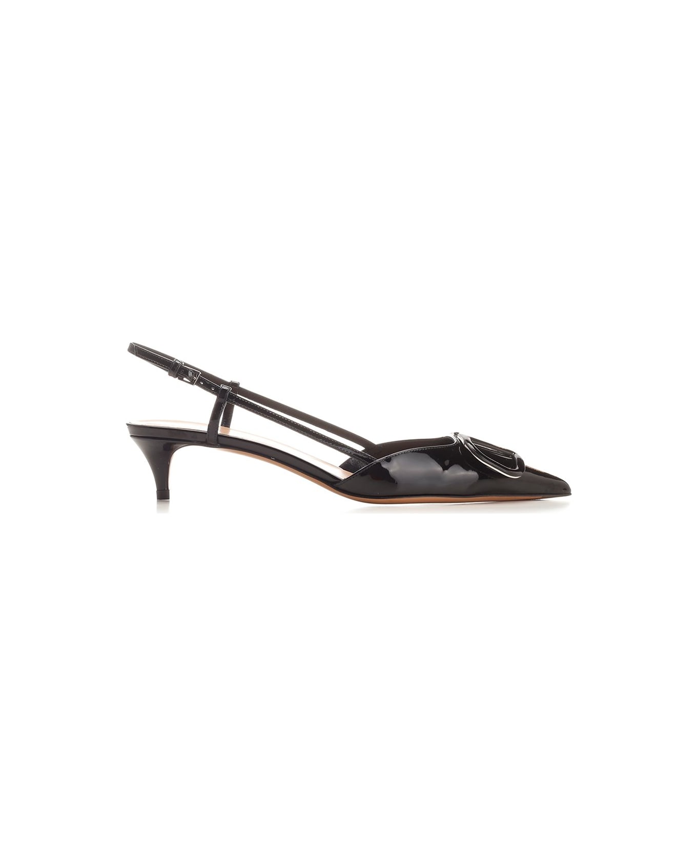 Valentino Garavani 'v Logo' Slingbacks - Black