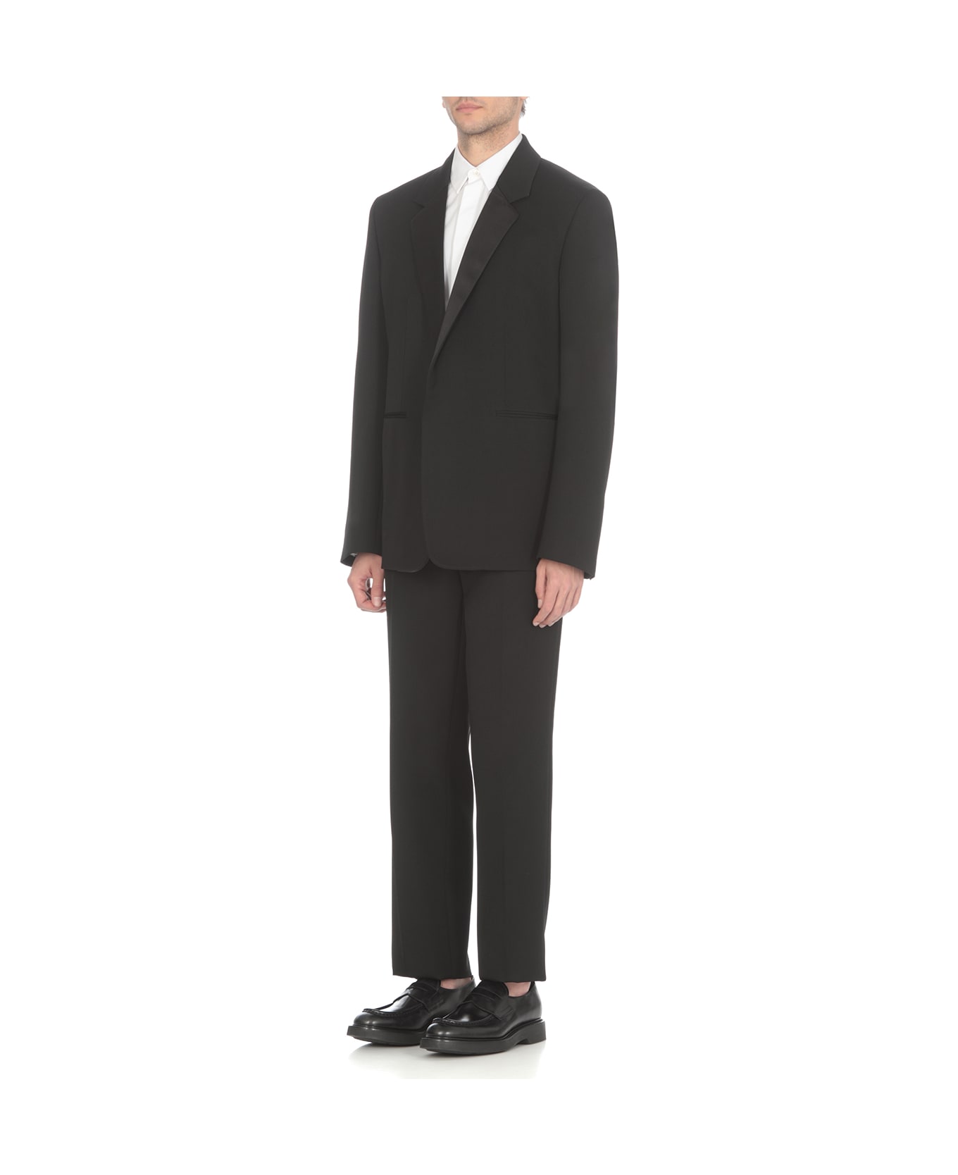 Jil Sander Wool And Silk Tailored Suit - Black