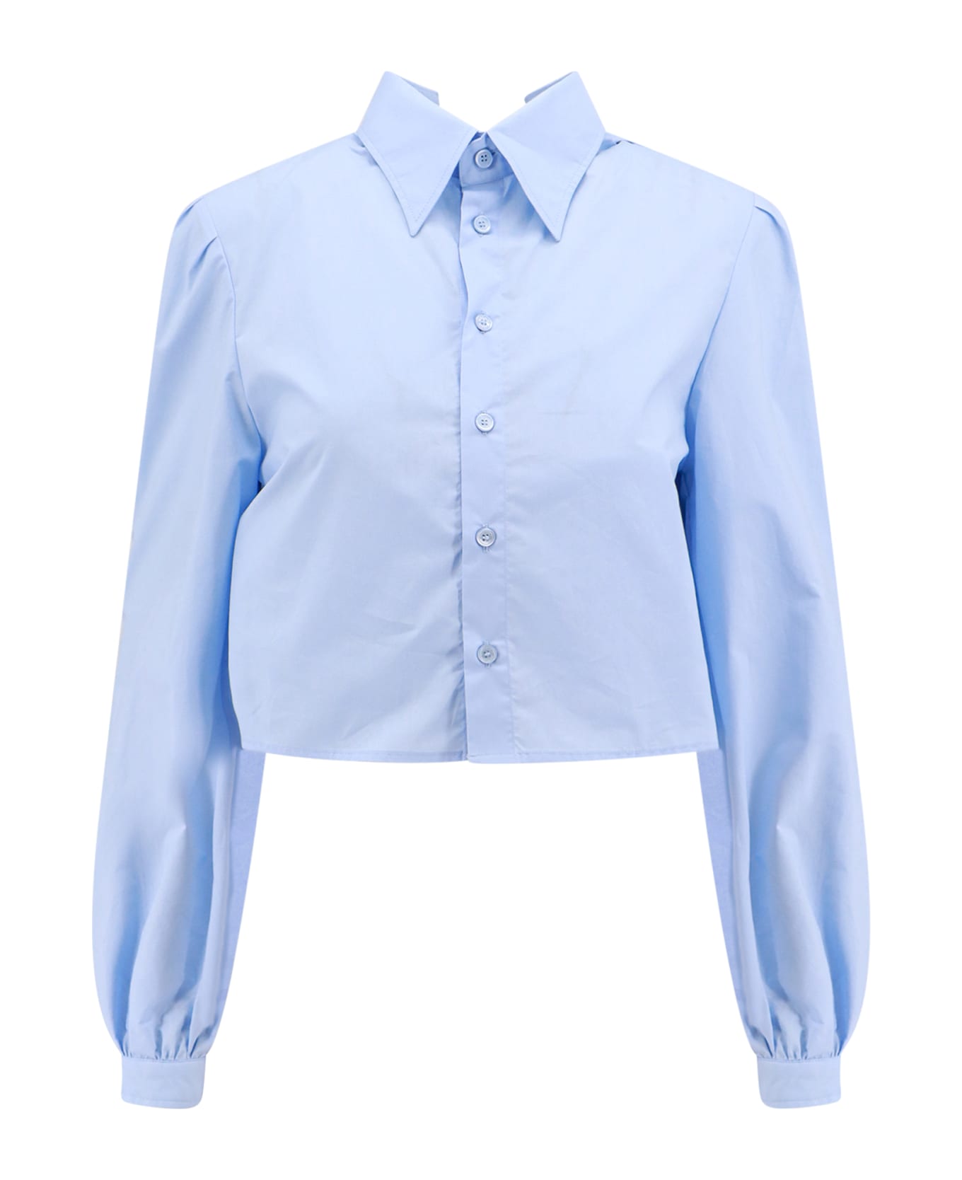 MM6 Maison Margiela Cropped Poplin Shirt - Blue シャツ