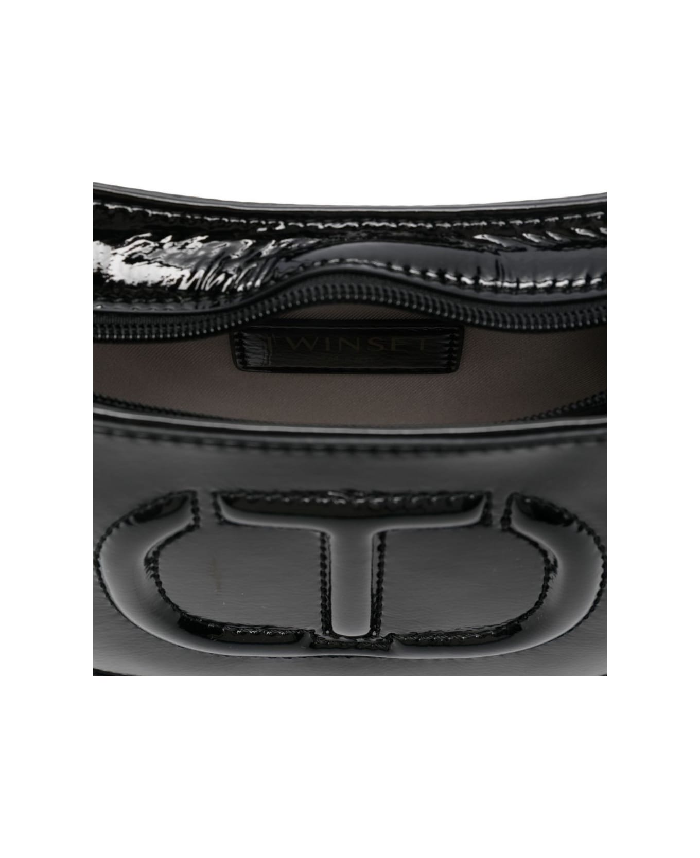 TwinSet Kids Black Patent Leather-effect Handbag - Black