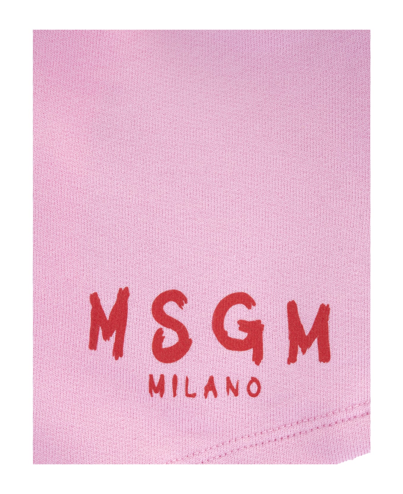 MSGM Sports Cut Shorts In Pink - Rosa