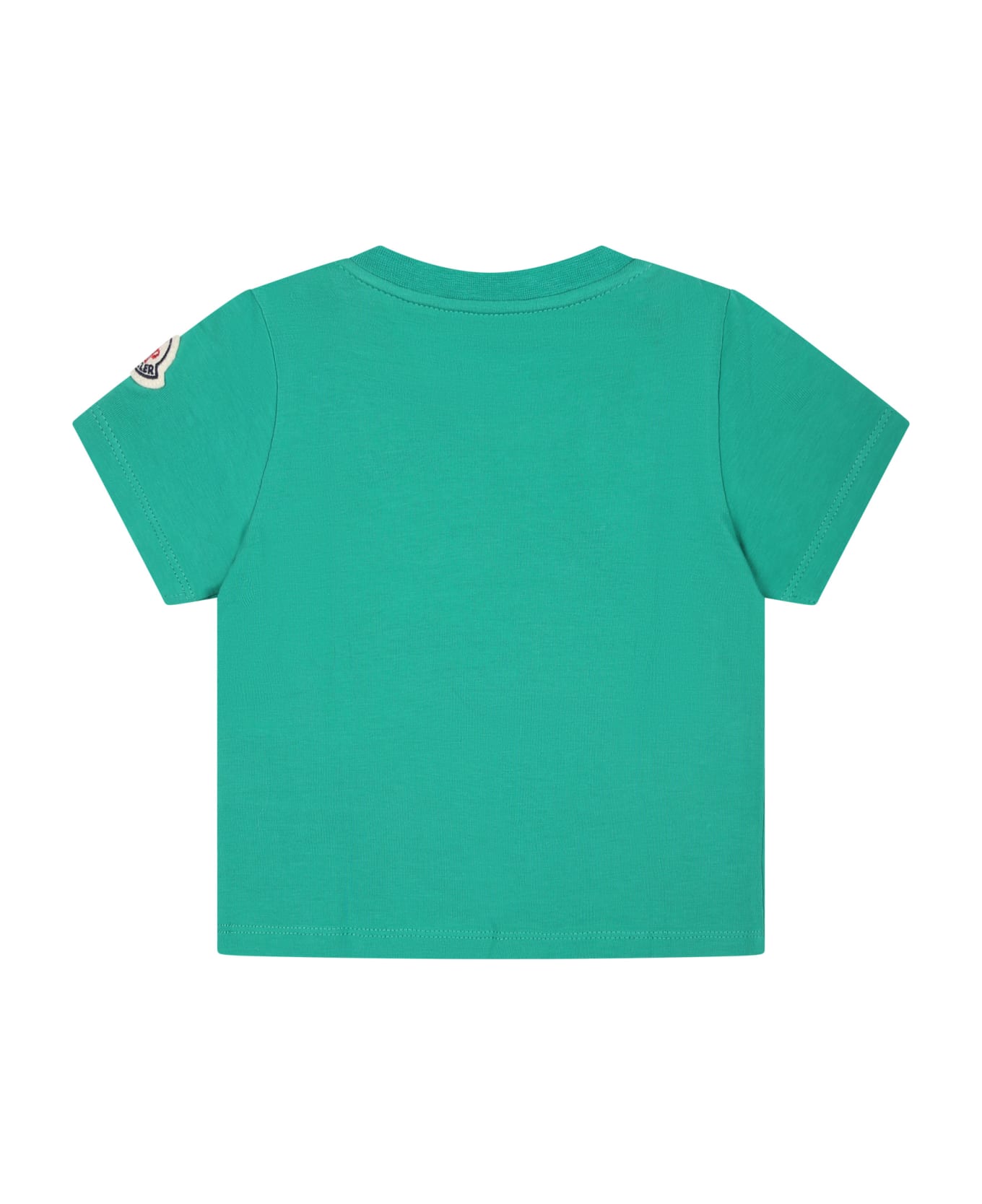 Moncler Green T-shirt For Baby Boy With Logo - Green