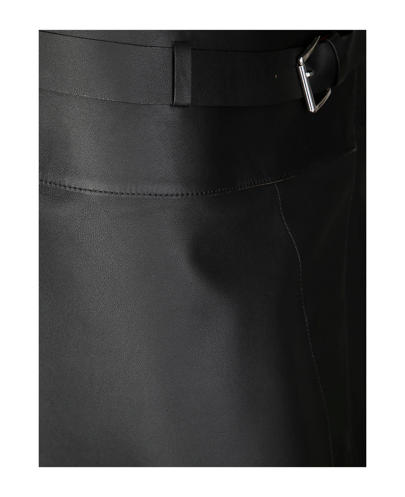 Desa 1972 Leather Reversible Portafoglio Skirt - Black / Cuoio