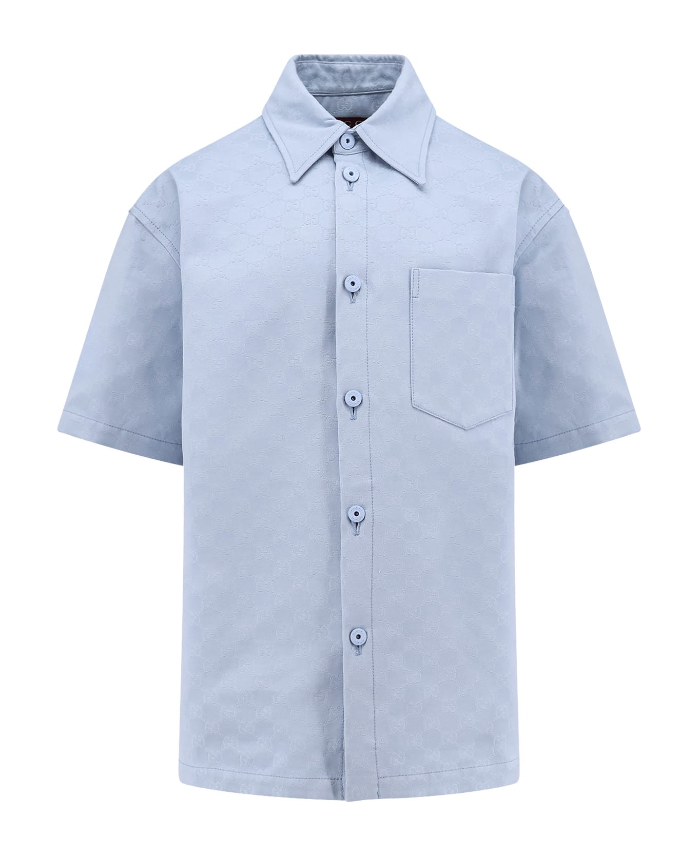 Gucci Gg Jacquard Oversize Cotton Shirt - BABYBLUE シャツ