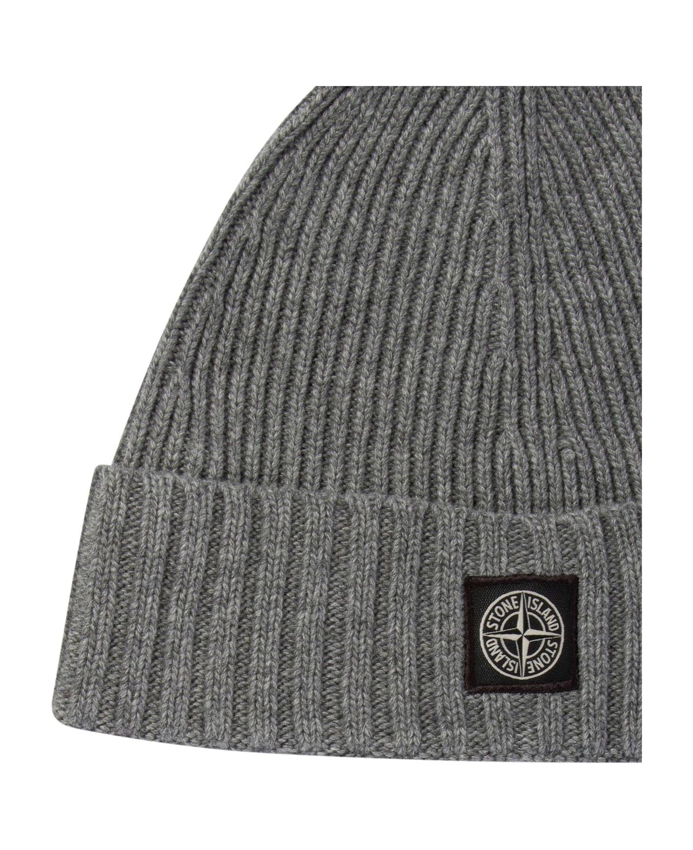 Stone Island Compass Patch Knitted Beanie