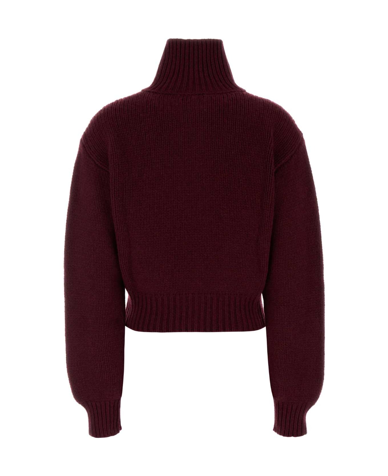 Magda Butrym Burgundy Cashmere Cardigan - BORDEAUX