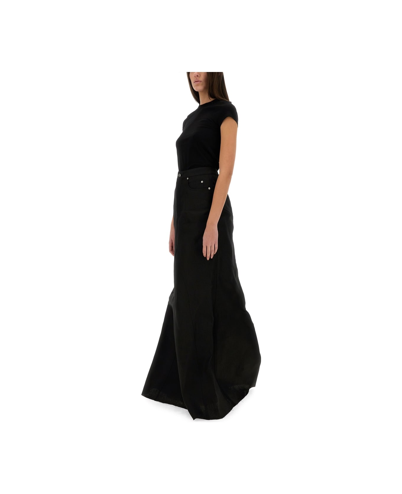 Rick Owens Long Skirt - BLACK