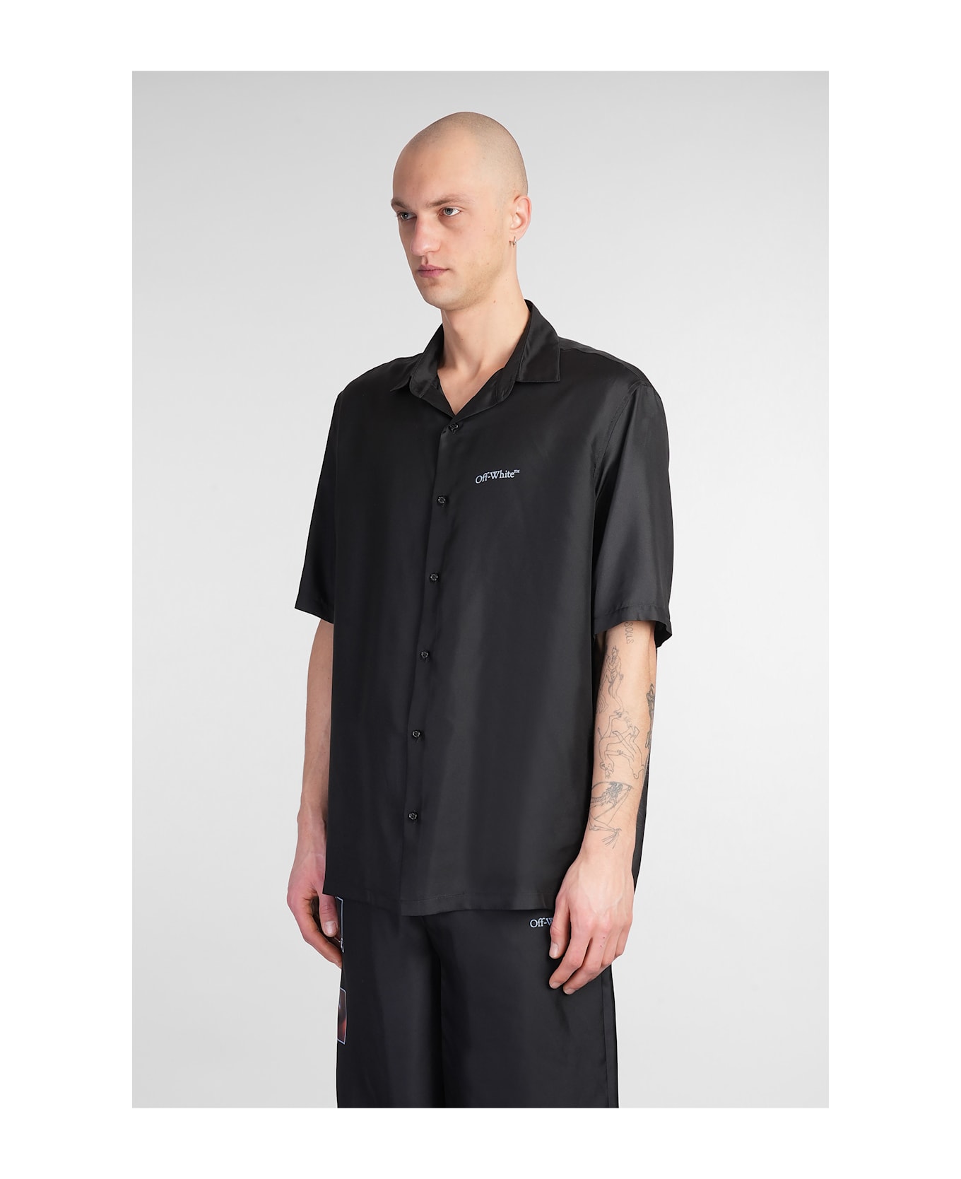 Off-White Shirt In Black Silk - black