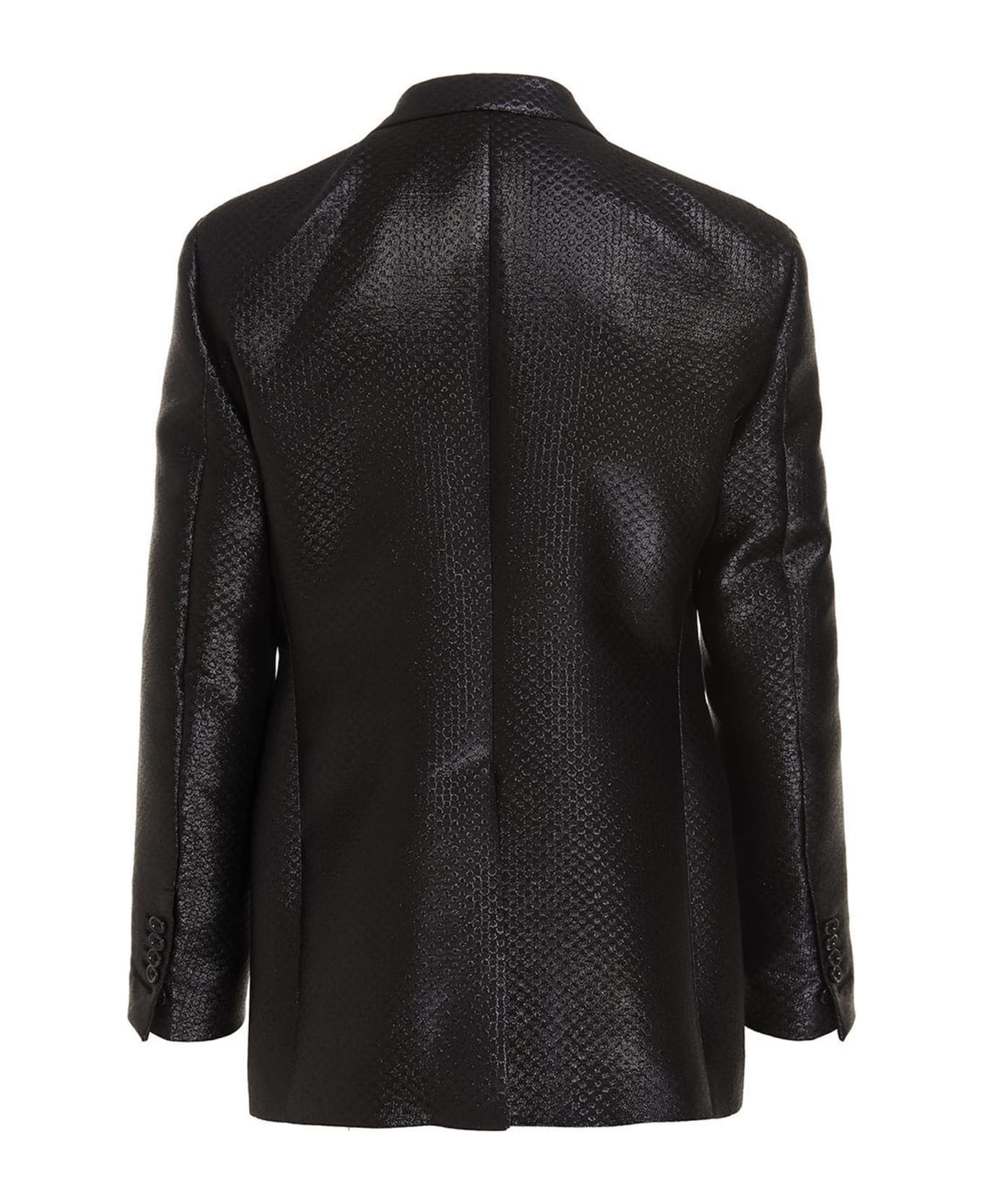 Tom Ford Metalized Single Breast Blazer Jacket - Black  