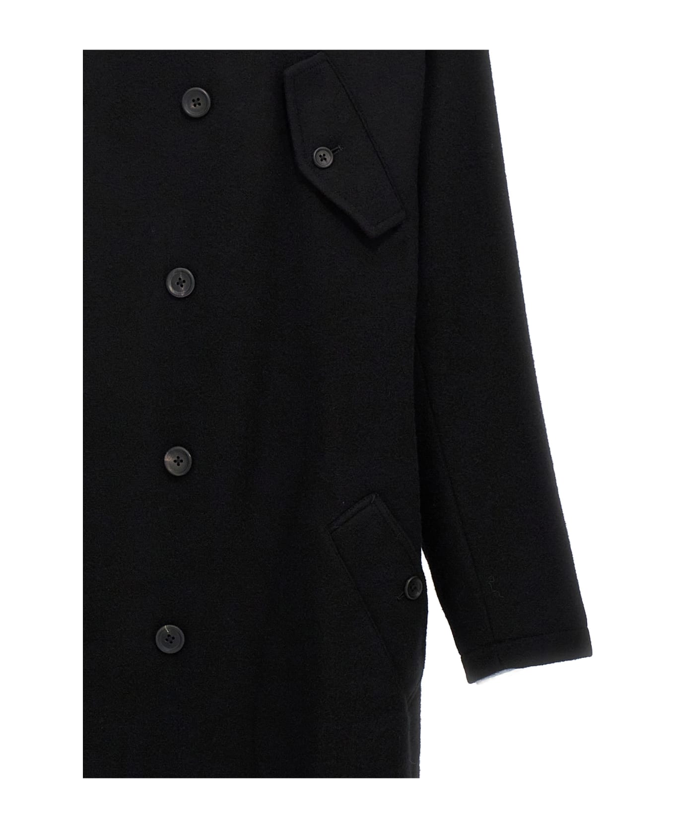 Yohji Yamamoto 'm-w Front Hooded' Coat - Black  