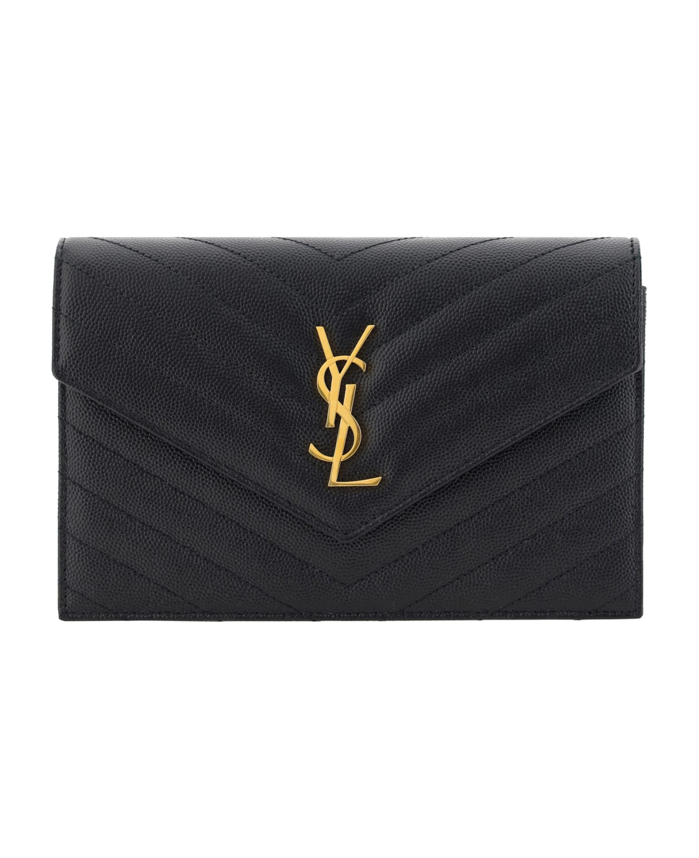 Saint Laurent Wallet With Chain - Nero