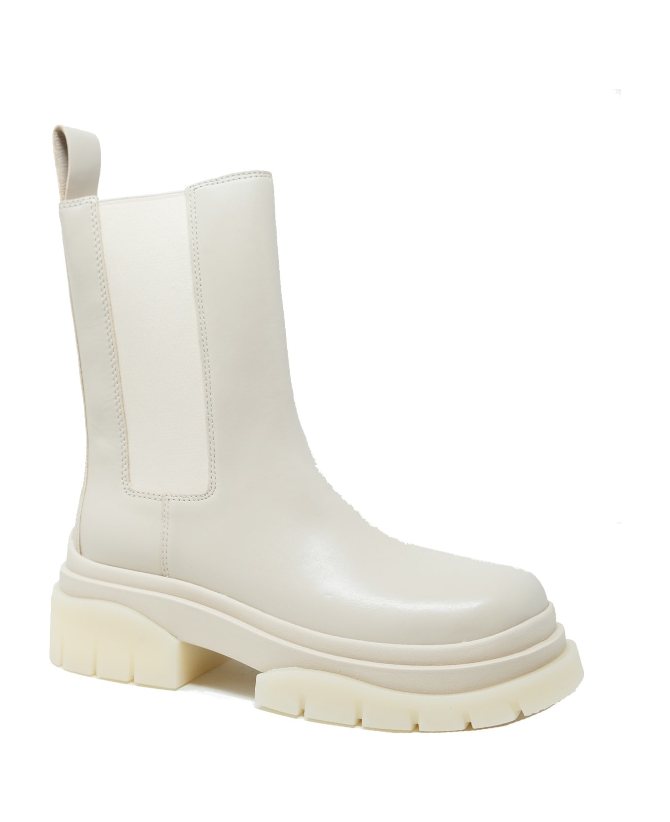 Ash Mustang Cream Ankle Boots - CREAM