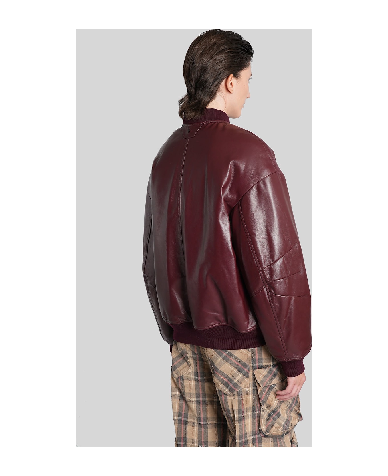 Salvatore Santoro Leather Jacket In Bordeaux Leather - bordeaux