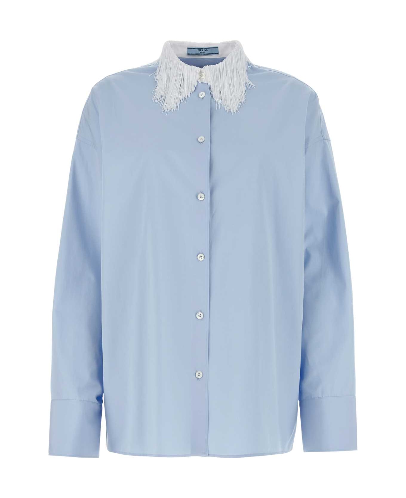 Prada Light Blue Poplin Shirt - CELESTE