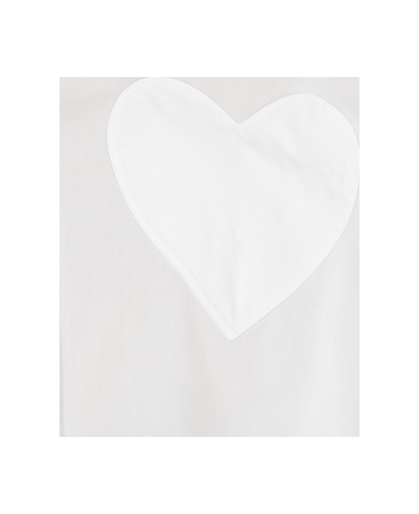 M05CH1N0 Jeans White Poplin Oversize Shirt - White