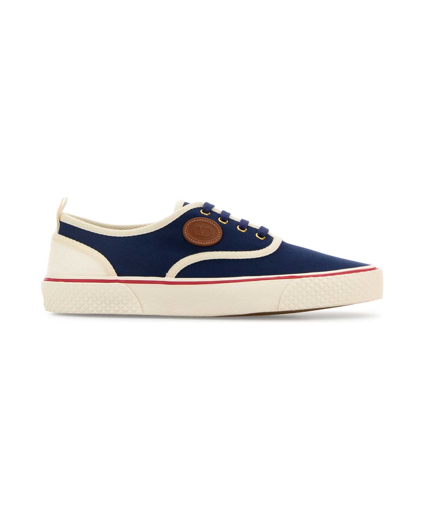 Valentino Garavani Blue Canvas Nojoke Sneakers - BRIGHTINDIGOIVORYIVORYCUOIOVACCHI