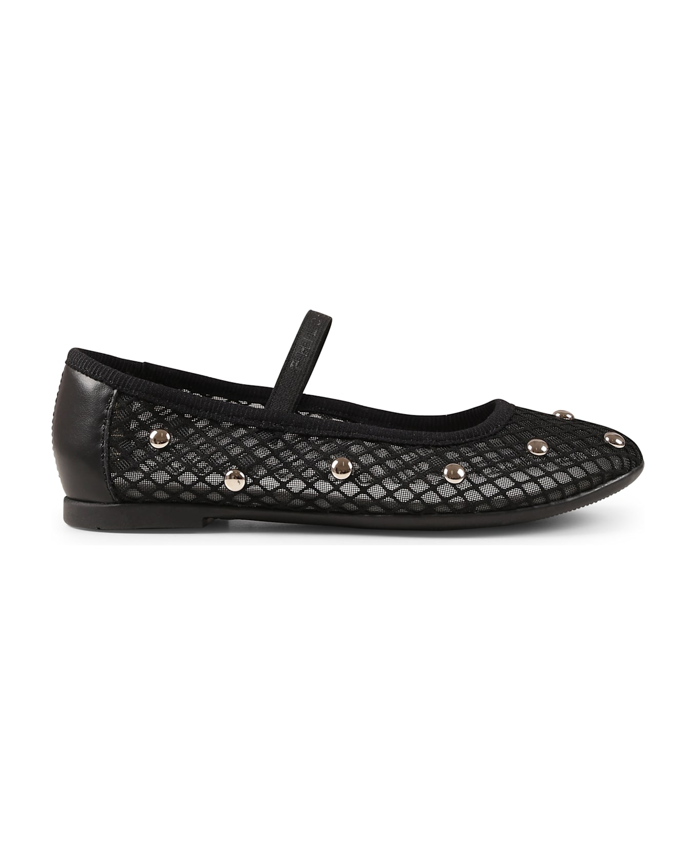Philosophy di Lorenzo Serafini Kids Black Ballet Flats For Girl With Studs - Black