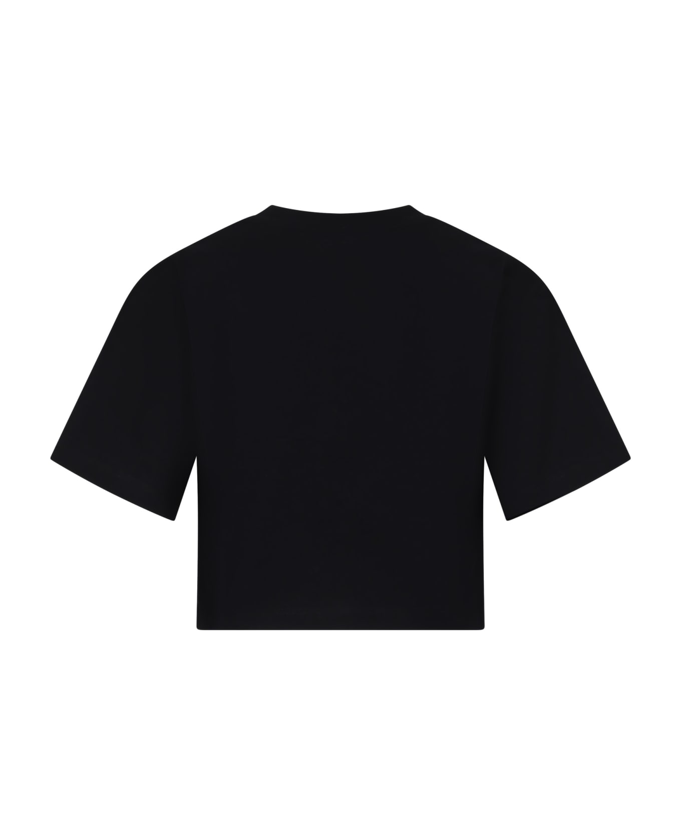Stella McCartney Kids Black T-shirt For Girl With Logo - black Tシャツ＆ポロシャツ