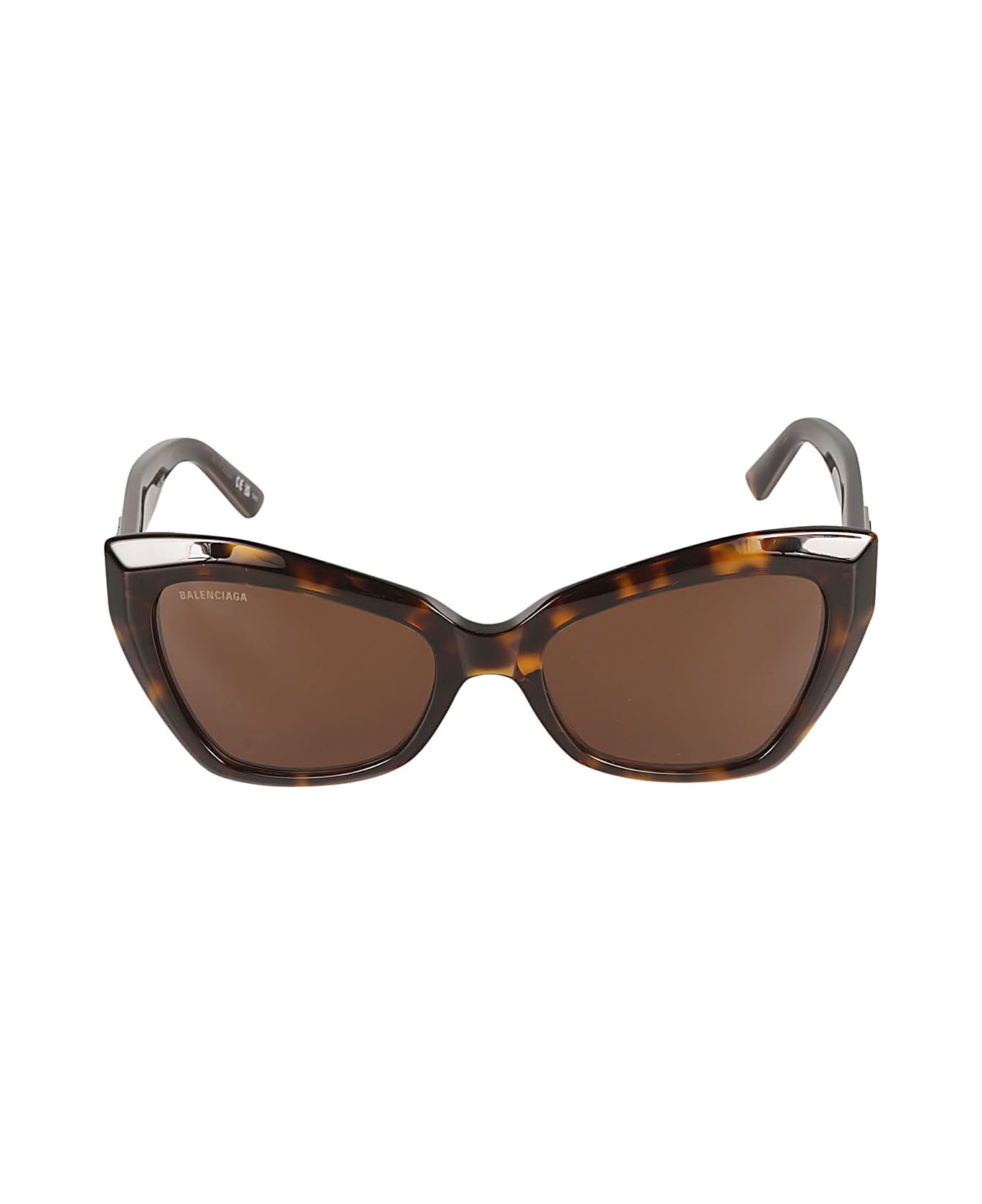 Balenciaga Eyewear Flame Effect Butterfly Frame Sunglasses - Havana/Brown