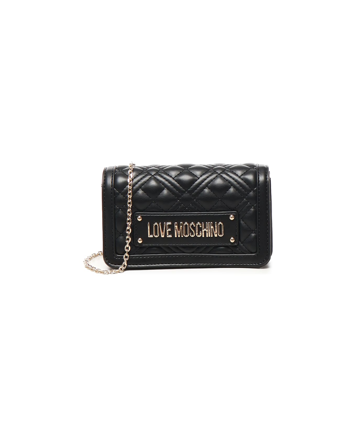 Love Moschino Wallet With Chain And Logo - Black