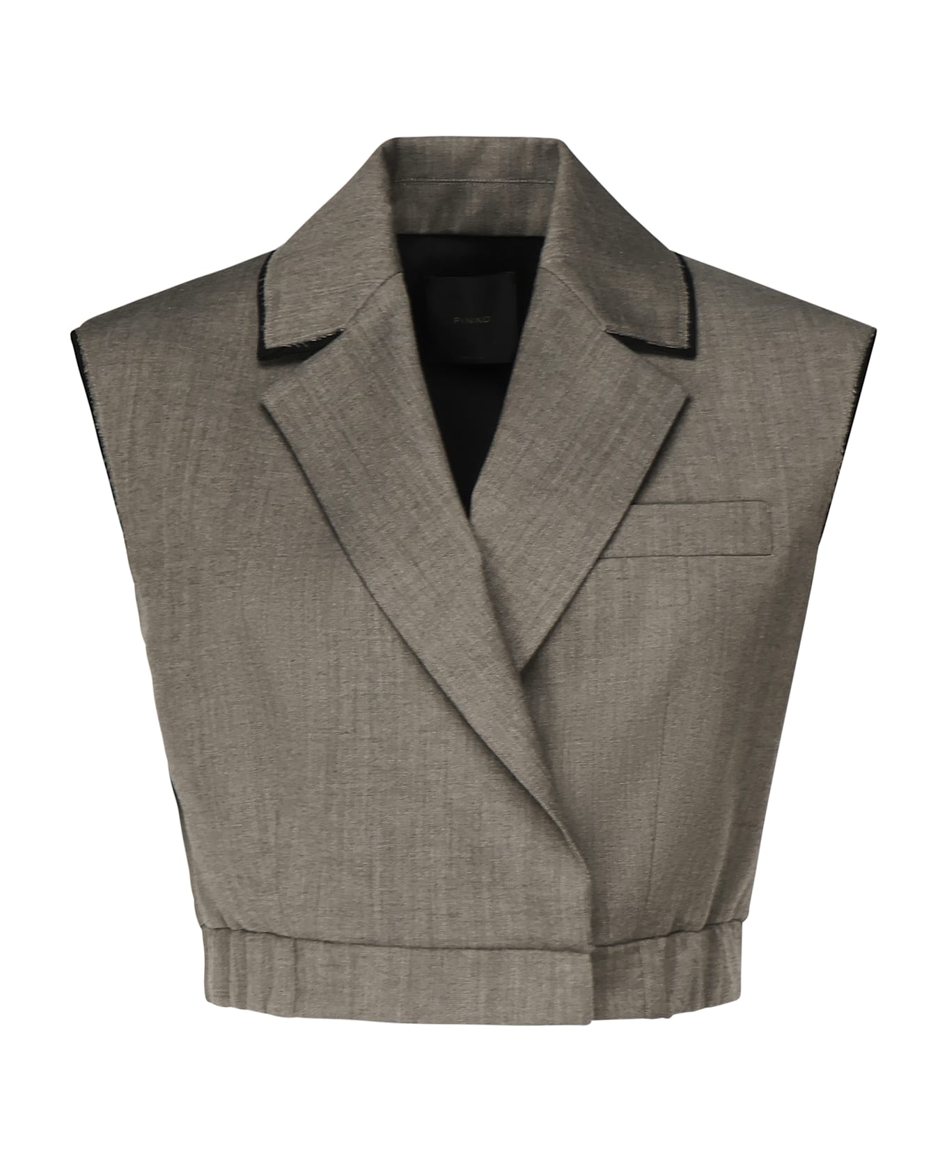Pinko Short Vest With Lapels And Elastic - Beige