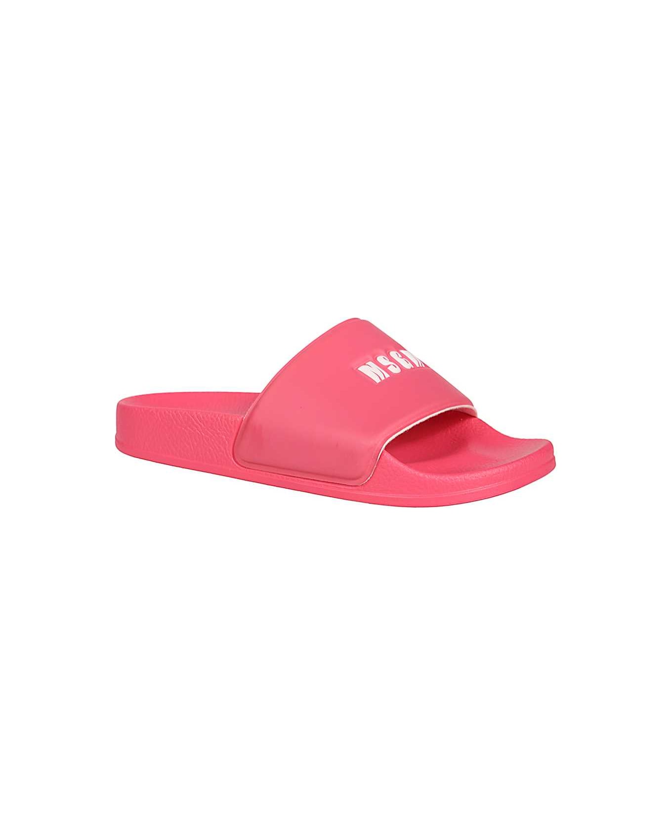 MSGM Slides With Logo - Fuchsia