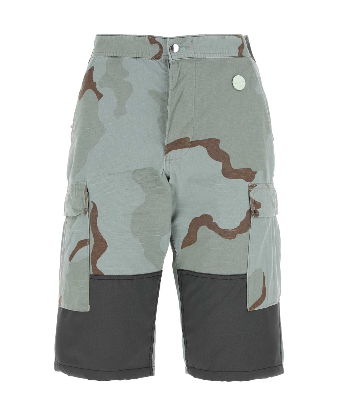 OAMC Printed Nylon Blend Bermuda Shorts - Blue ショートパンツ