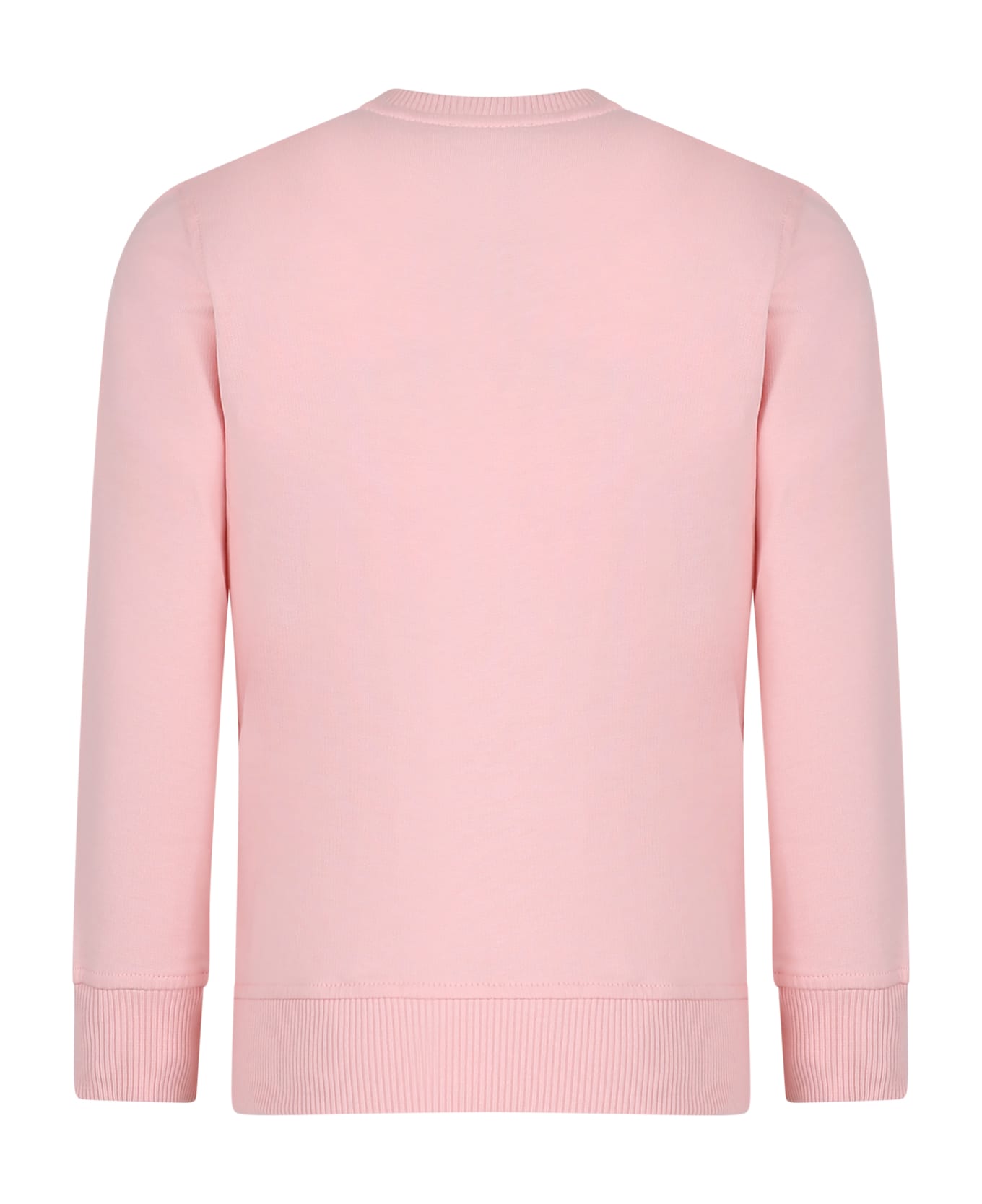 Moschino Pink Sweatshirt For Girl With Teddy Bear And Logo - Pink