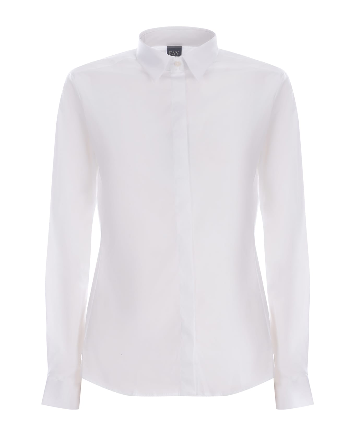 Fay Shirt Fay Made Of Stretch Cotton Poplin - Bianco シャツ