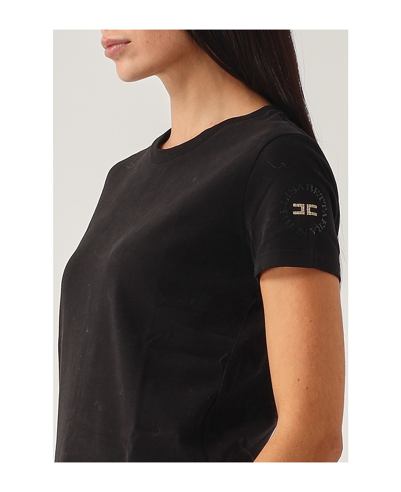 Elisabetta Franchi Cotton T-shirt - NERO