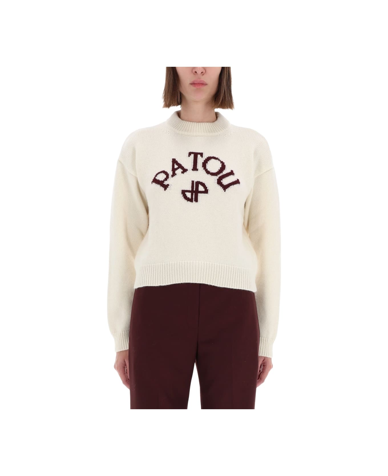 Patou Jersey With Logo And Monogram "jp" - WHITE