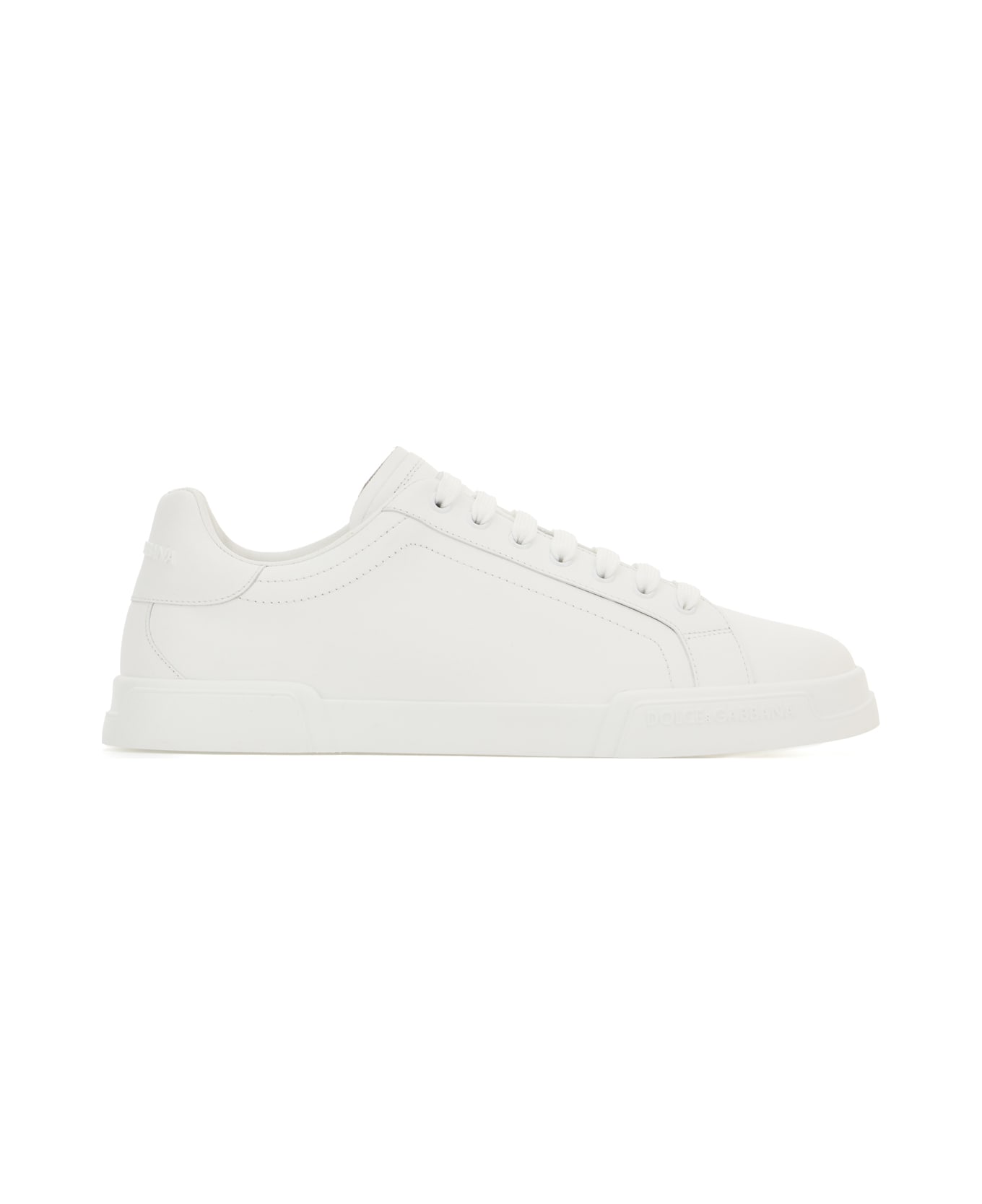 Dolce & Gabbana White Leather Sneakers - WHITE