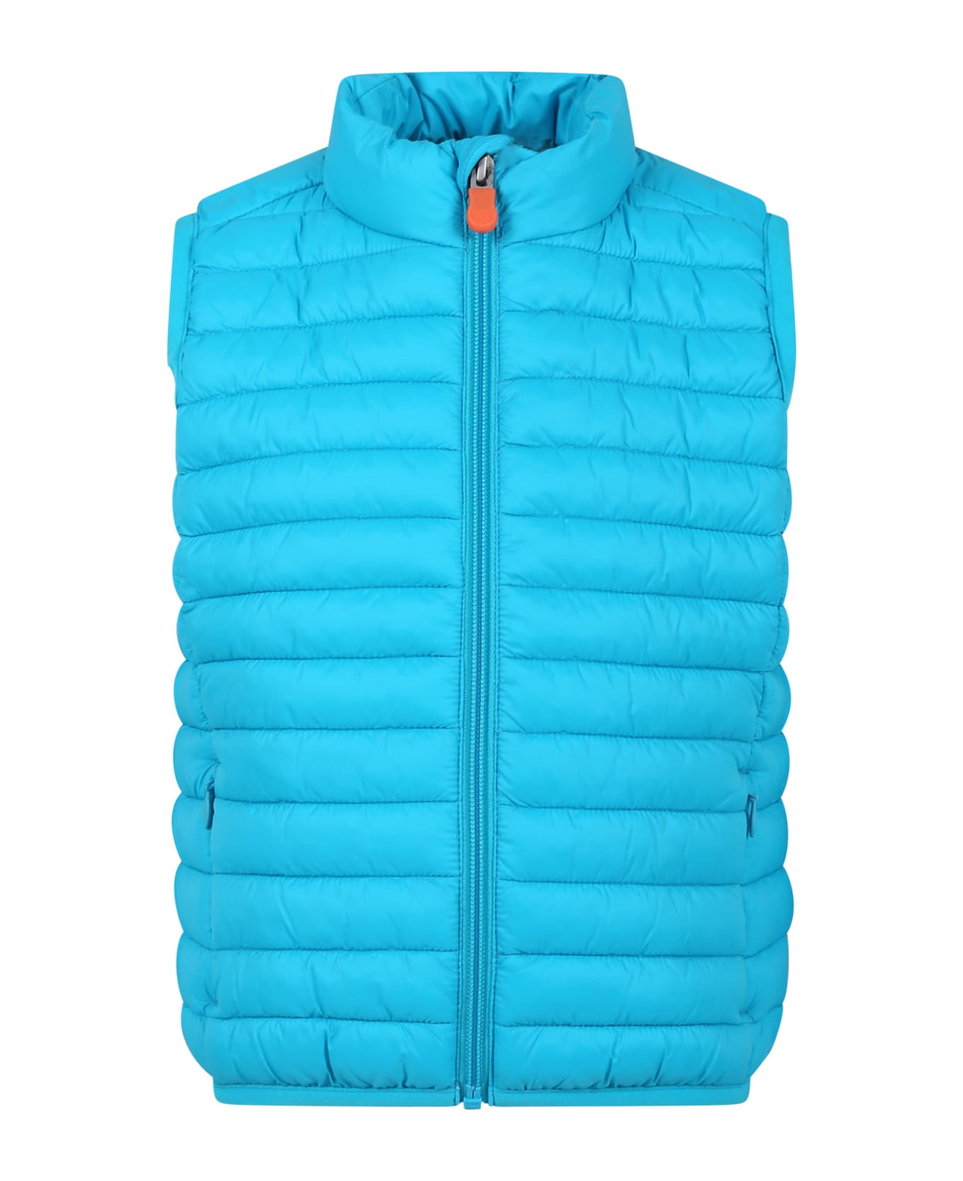 Save the Duck Sky Blue Vest Dolin For Boy With Iconic Logo - Light Blue