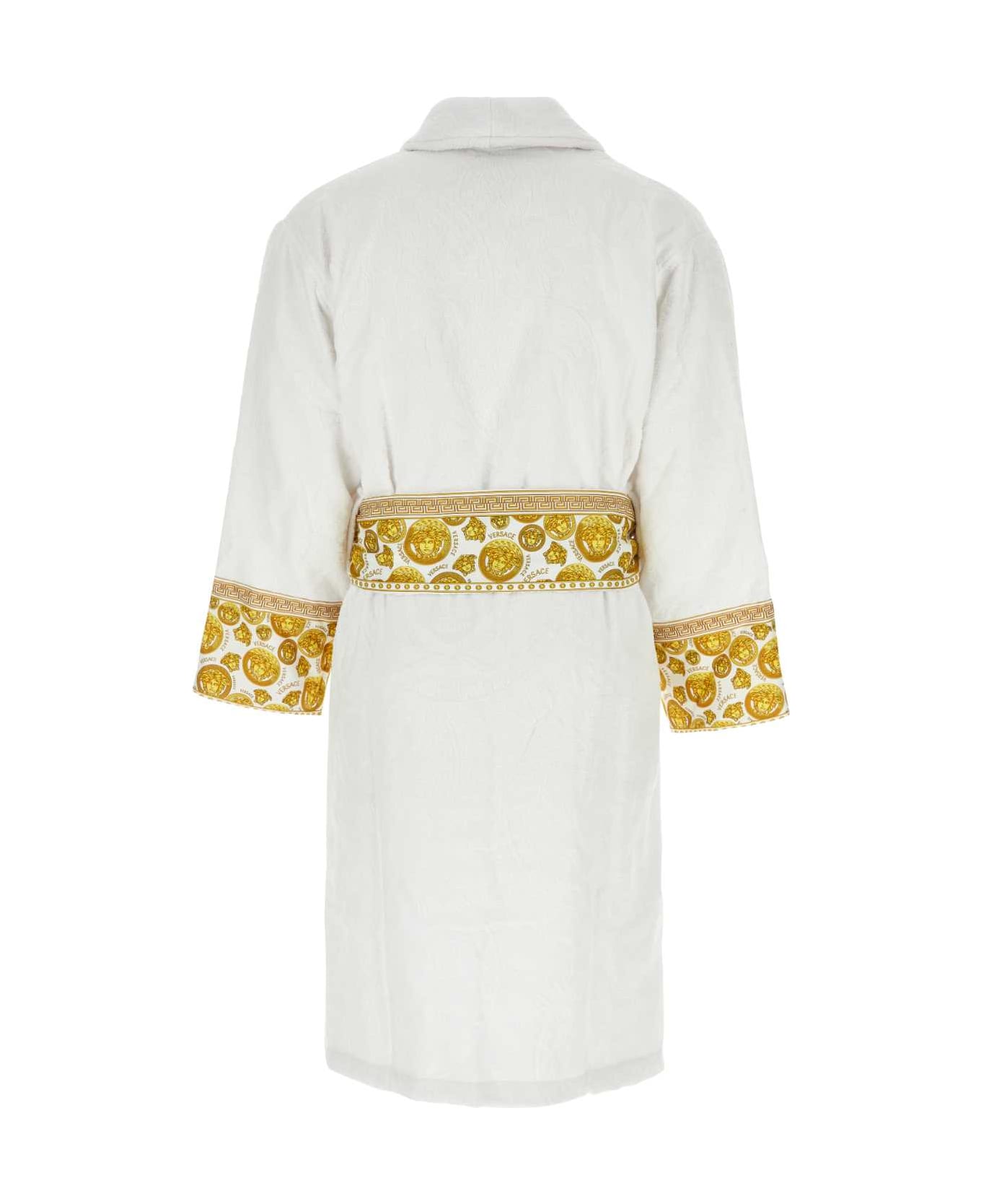 Versace White Terry Fabric Bathrobe - Z7010