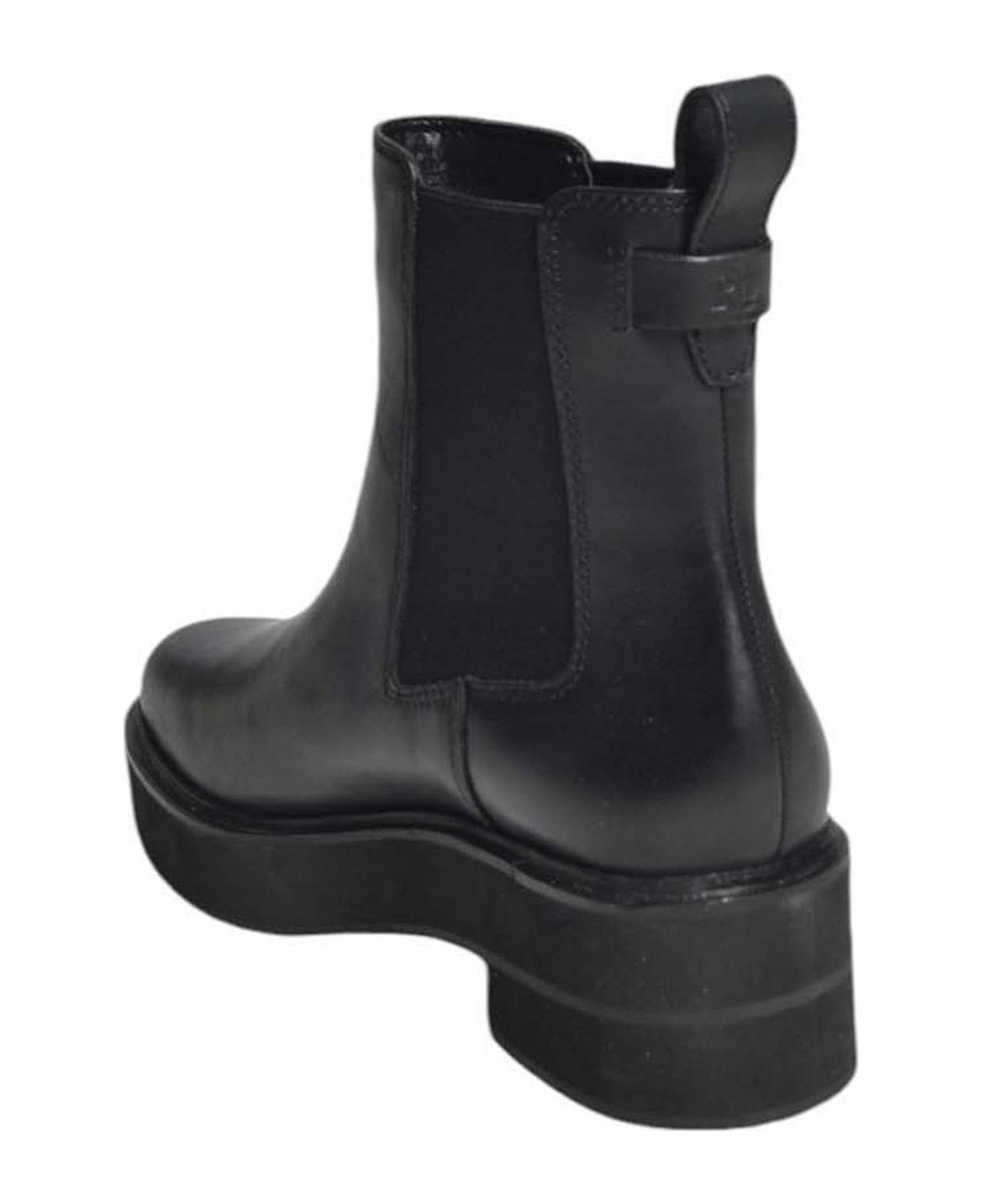 Ralph Lauren Round-toe Slip-on Boots - Black