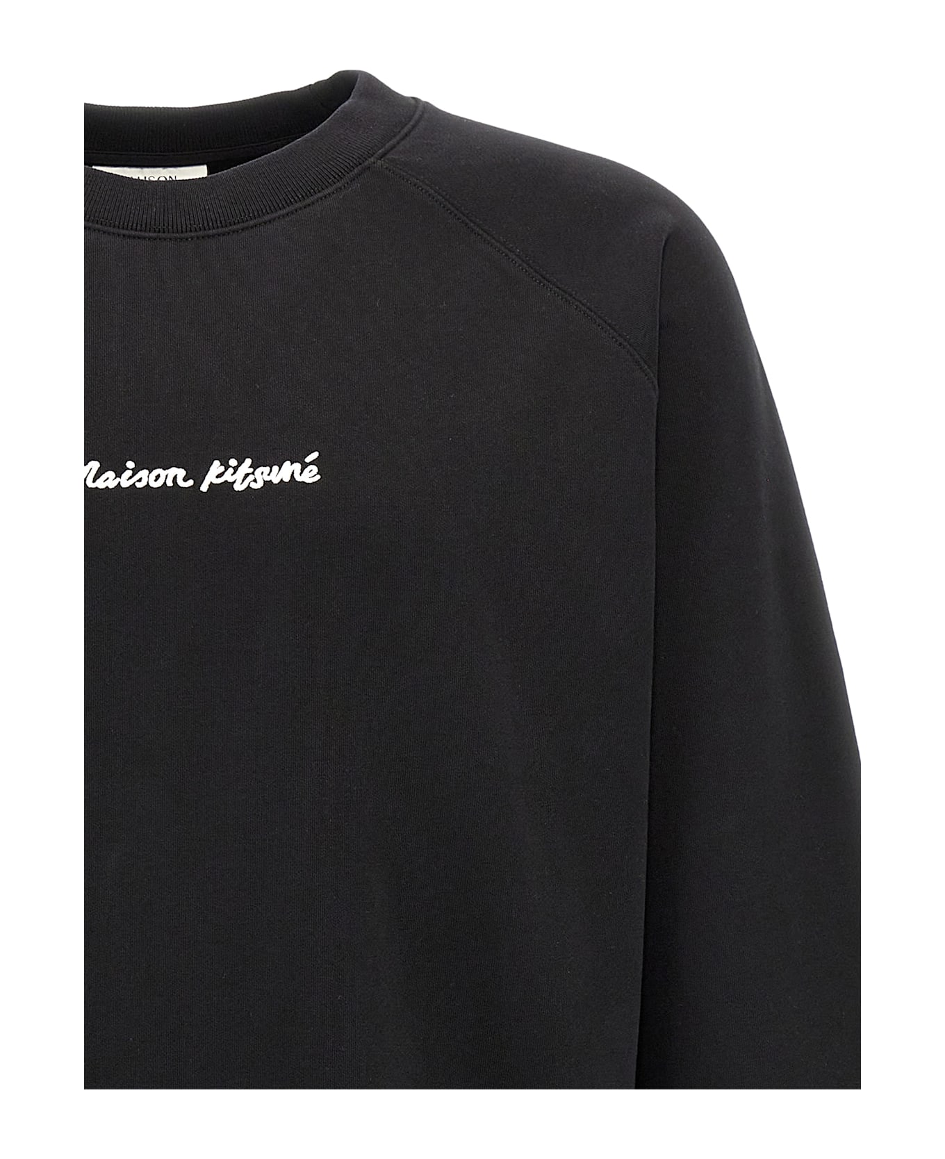 Maison Kitsuné Logo Embroidery Sweatshirt Maison Kitsuné - BLACK