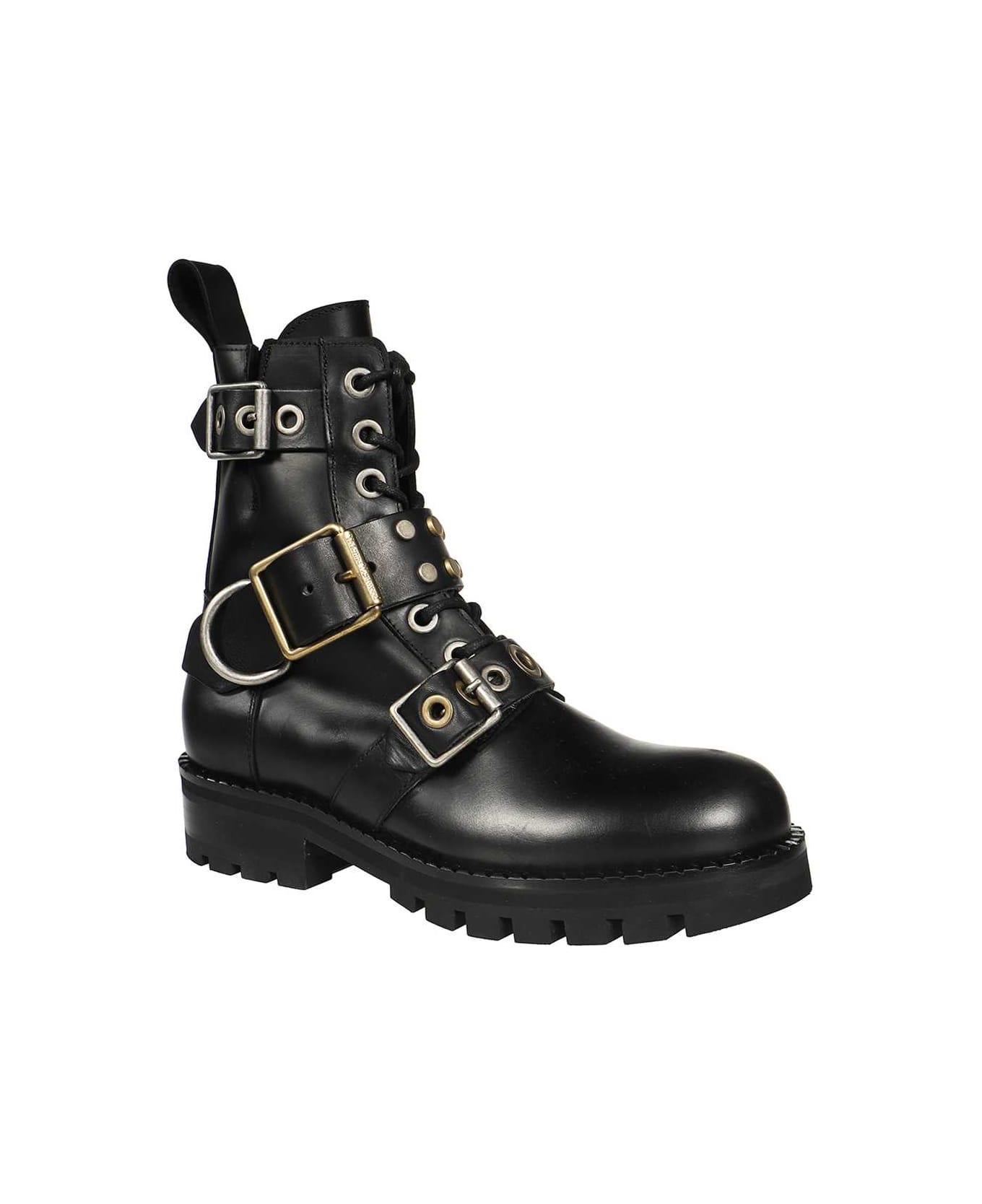 Vivienne Westwood Leather Combat Boots - black