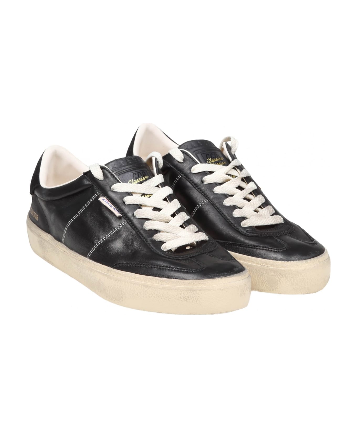 Golden Goose Soul Star Sneakers In Black Leather - Black