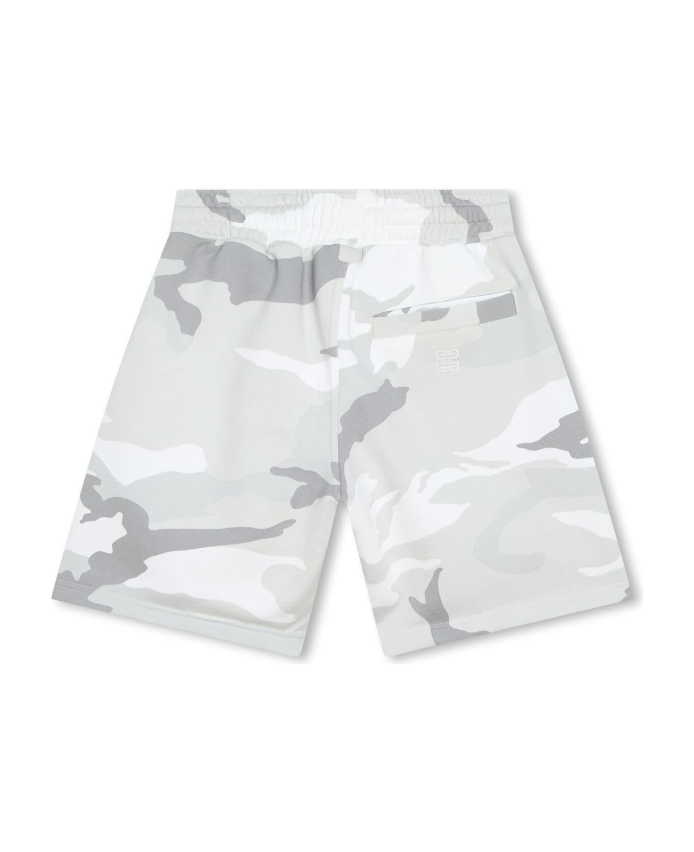 Givenchy Shorts With Camouflage Print - Grigio Bianco ボトムス